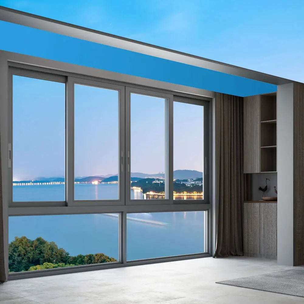 Latest Double Glazed Sliding Glass Windows Fly Screen Design Stainless Steel Netting Aluminum Alloy Frame for Kitchen Hotel Use