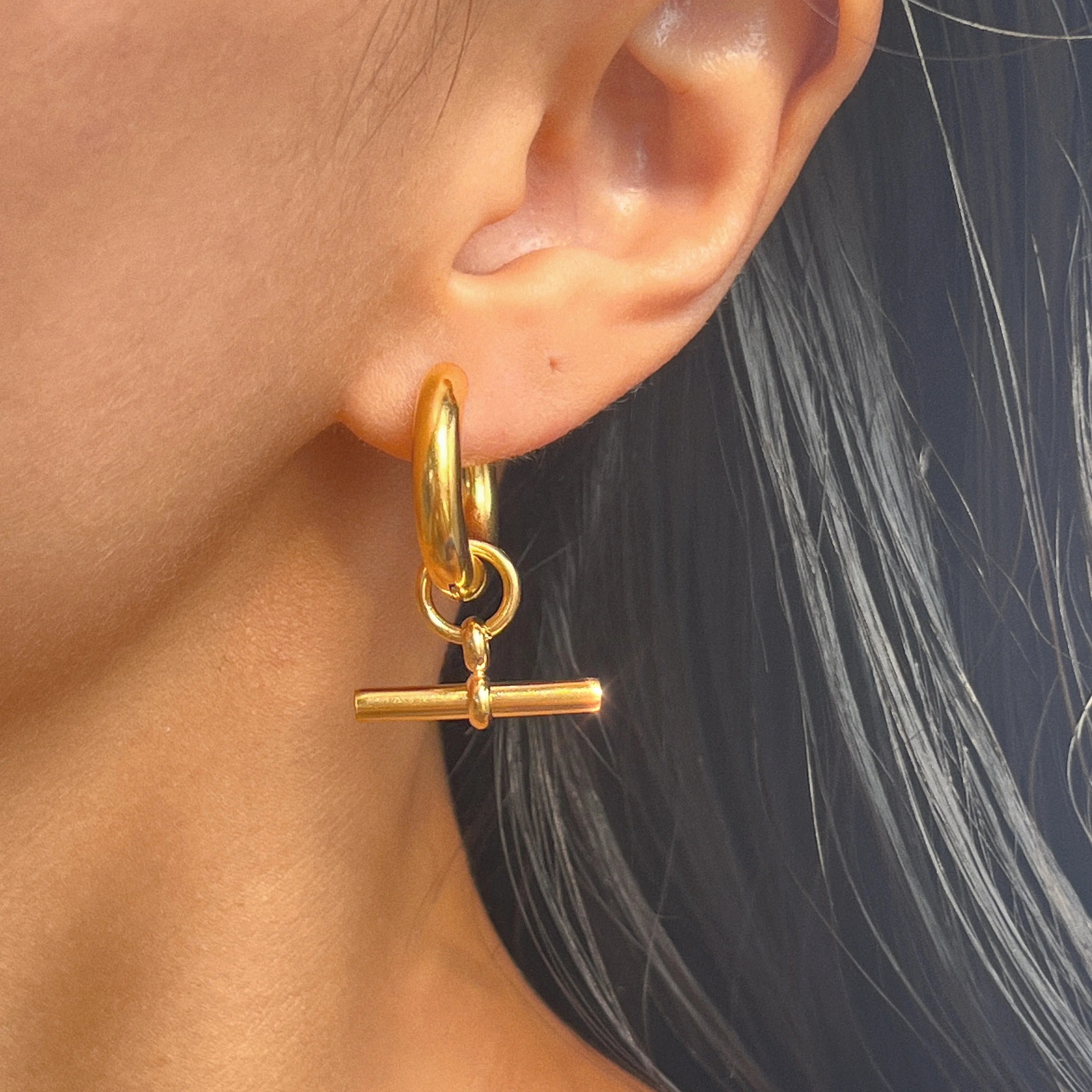 2024 Dazan New Wholesale 18k Gold Plated Trendy Dainty Ladies Jewelry Stainless Steel  Twist  Hoops Designer Earrings for Women