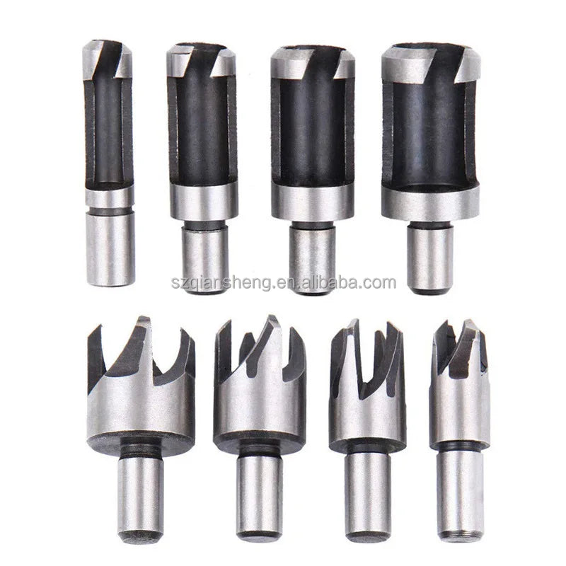 8pcs Carbon Steel Cork Drill Bit Woodworking Hole Opener Set Woodworking Drill Bit Wood Plug Cutter Drills