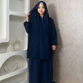 LM013 IRONFREE Crepe Hooded Abaya Hijab Attached With Scarf Pockets Muslim Jilbab Cute Modesty Dress  Jabab Prayer Dress Modest