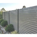 JHR Diy Home Aluminum Slat Fence Panel Black Horizontal Semi Privacy Fence with Low Height Vinyl Metal Powder Coating