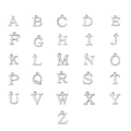 G1883 A-Z Stainless Steel Alphabet Letter Initial Charm Silver / Gold / Rose Gold Letter Pendant Charms for Jewelry Making