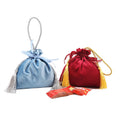 16*16Cm Silk Velvet Length Handle Multi-Use Food Grade Gift Bag Candy Tote Bag with Tassels Wedding Packaging & Printing Product