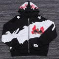 Hoodie Manufacturers Patchwork Design Rhinestone Embroidered Distressed Hooded Sweatshirt Designer Zip up Hoodie for Men