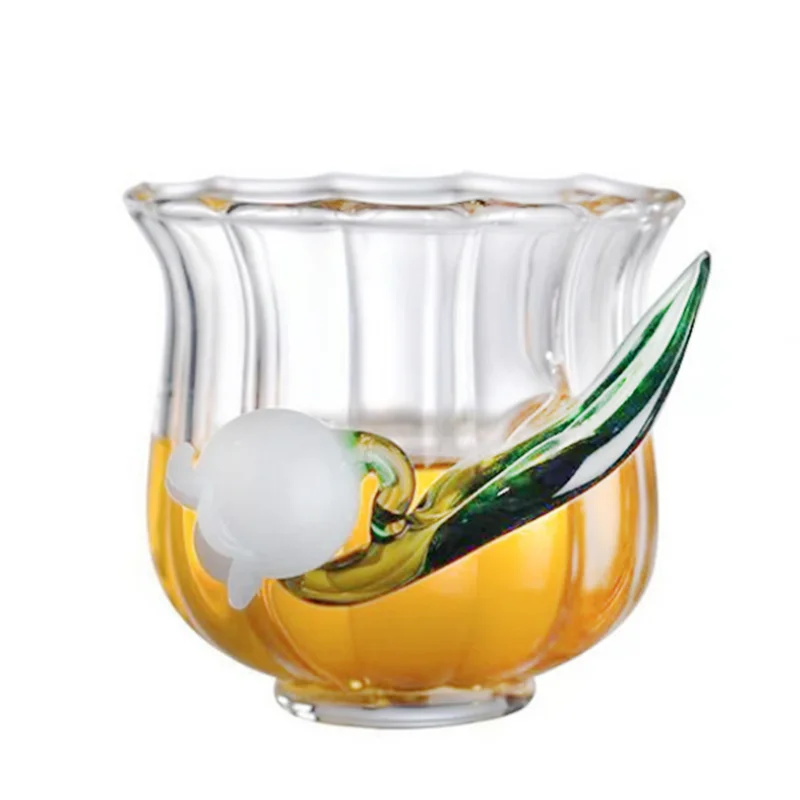 Handmade Retro White Lily Valley Glass Cup Eco-Friendly Disposable Tea Mug for Drinkware Minimalist Water Juice Carton Printed