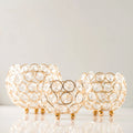 European Style Single Head Golden Candle Cup Crystal Ball Candle Holder Metal Candlestick Holder for Wedding Candlelight Dinner