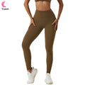 Women's High Waist Compression Gym Fitness Sets Slimming Yoga Leggings with Custom Logo Solid Pattern High Waist Sauna Pants