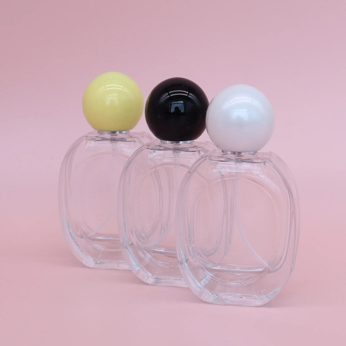 Luxury Glass Spray Perfume Bottle Refillable Transparent 30ml Round Shape with Screen Printing OEM Stock