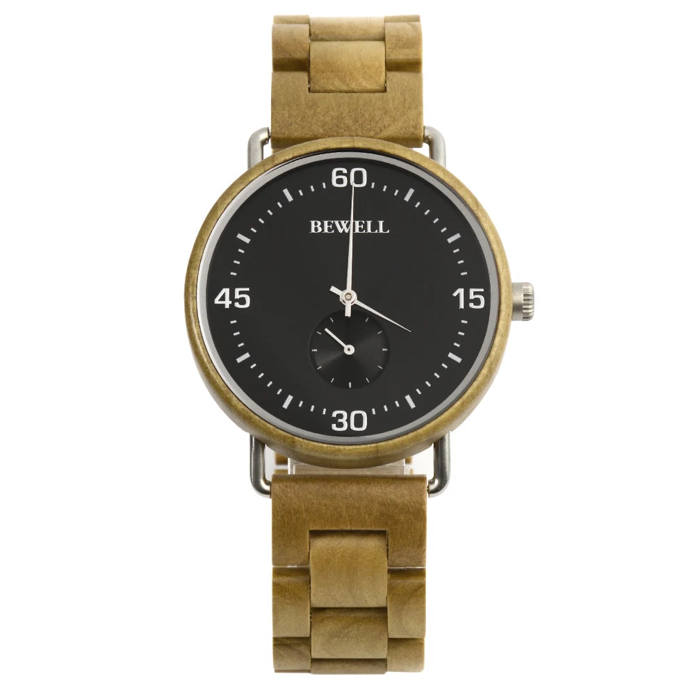 Factory Direct High Quality Men's Quartz Watch Japan Movement Boxwood Case Life 20mm Glass for Fashion Business