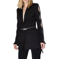 New Design Blazer Suit Styled With Slim Flare Pants Notch Lapel V Neck  Cutting Out on Sleeve Shinny Crystal Beading Suit Jacket
