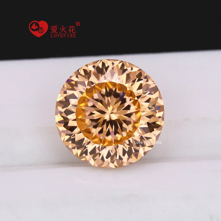 5a Grade CZ Gemstone Morganite Color Bird's Nest Cut Zircon Stone Price Special Round Cut Cz Cubic Zirconia