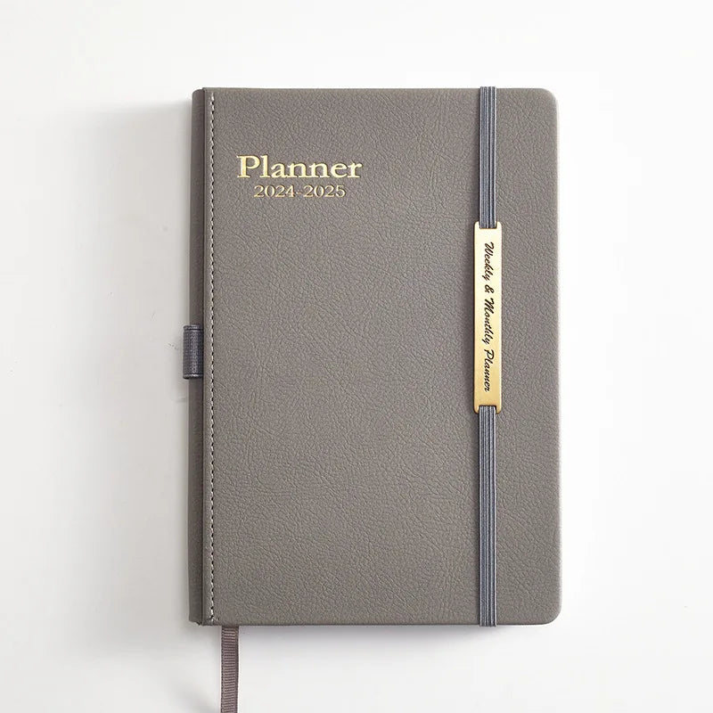 Wholesale A5 2023-2024 PU Leather Weekly Monthly Planner Book Business Planner Diary Notebook