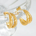 2022 New Arrived 18k Gold Plated Stainless Steel Irregular Shape Hollow Out Stud Earring for Women Lady Earrings Trendy