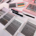 Custom Label 8-16mm Individual Segment Eyelashes Extension Kit C D Curl Pre-Cut Wispy DIY Cluster Lashes Extensions