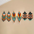 Ethnic Style Seed Beads Tassel Earrings Bohemian Hand-Woven Long String Beads Pendant Women's Earrings Wholesale