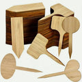 Sharp Shape Bamboo Wooden Plant Labels Simple Style 11mm Width-Yard & Garden Use