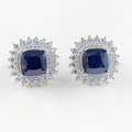 Fashion Snowflake Stud Earrings Ladies Fine Jewelry Square CZ Cubic Zircon Flower Earrings S925 Silver Stud Earrings