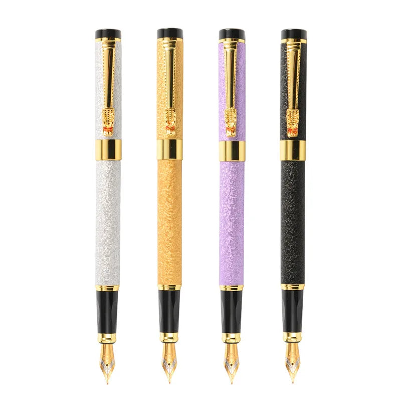 Custom Logo Gel Ink Bottle Parker Fountain Pen for Girls Luxury Metal Pen with Sandblasted/Painted Barrel for Writing