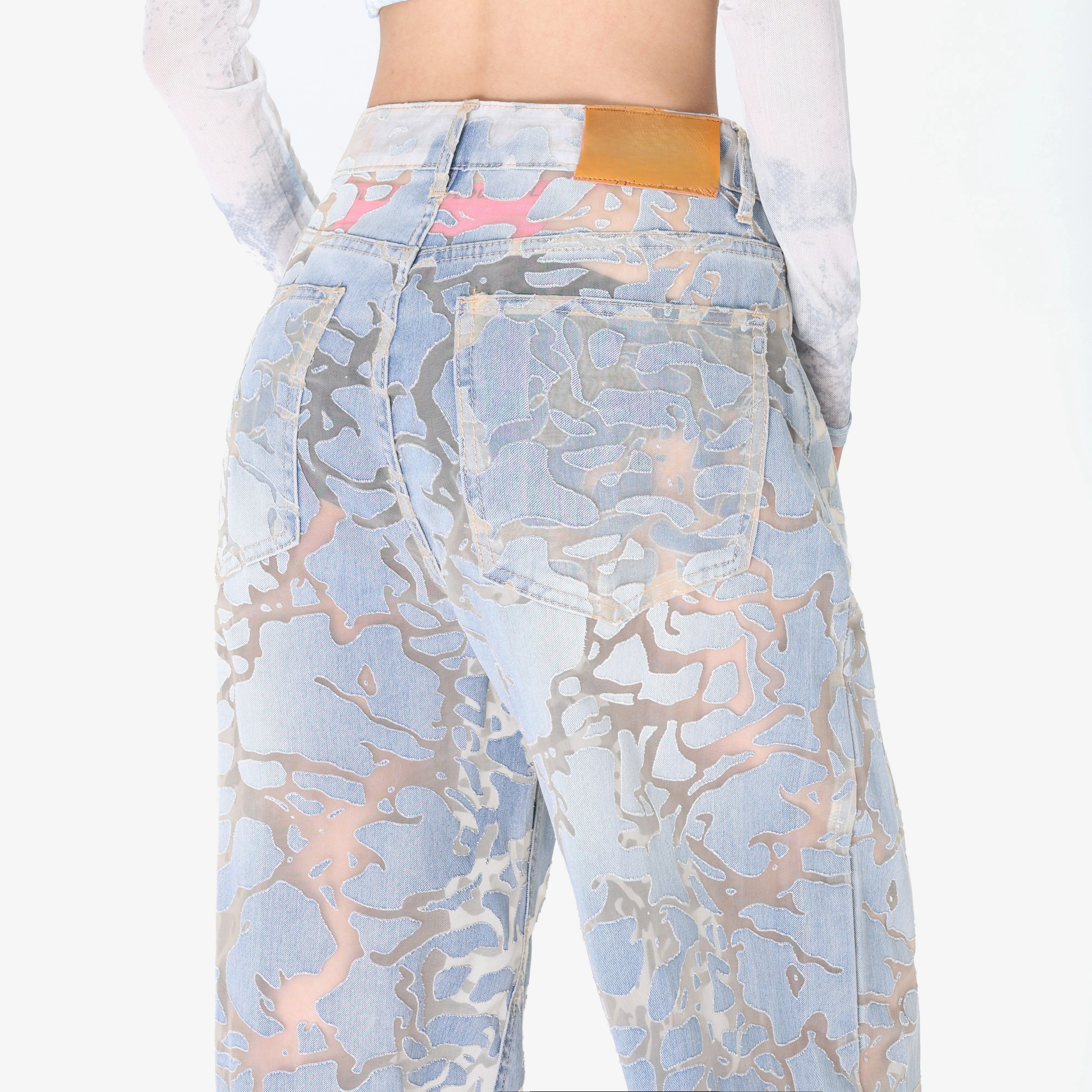 Wholesale Customized Mid Rise Loose Baggy Street Style Women's Jeans Y2K Straight Casual Party Deco Breathable Wide Leg Design