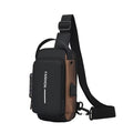 2025 New Men's Casual PC Waist Bag Crossbody Chest Bag with Zipper Closure and USB Feature Fashionable Design for Wholesale