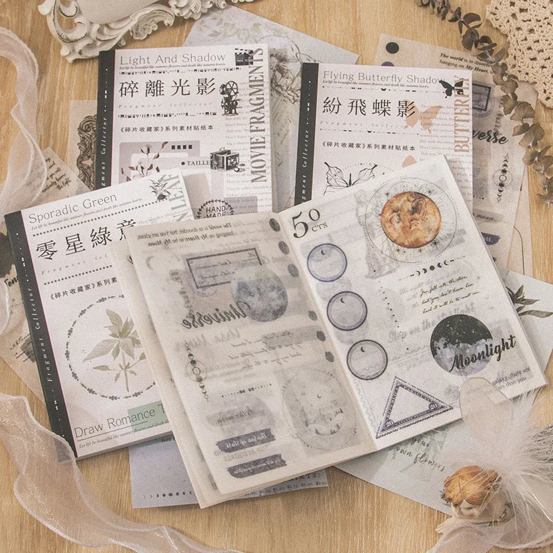 40 Pcs/pack Sticker Fragment Collector Series Unique High-Volume Bullet Journal Supplies