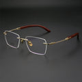 Osicare Luxury Brand Custom Logo Eyewear Spectacle Rimless Eyewear Designer Men Titanium Wooden Eyeglasses Glasses Wood Frame