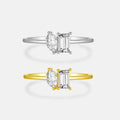 FUAMAY Fashion Minimalist 925 Sterling Silver Ring Simple Cubic Zirconia Ring