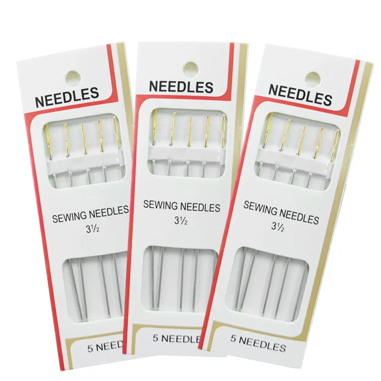 Wholesale 5PCS/Packet Big Eye Hand Sewing Needles Golden Eye Sewing Needle Kit
