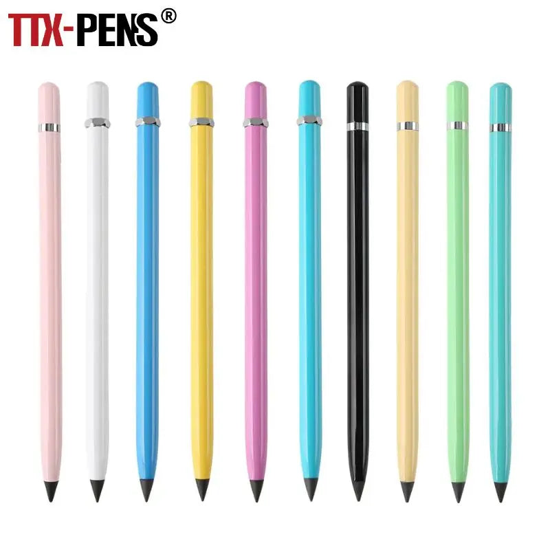 TTX School Stationery HB Metal Eternal Pencil with Replaceable Pencil Head Set for Sketch Painting Promotional Use
