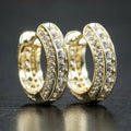 Huitan Unisex Punk Dainty Silver Gold Hoop Earrings Cubic Chunky Earrings Fashion Earrings for Men Women