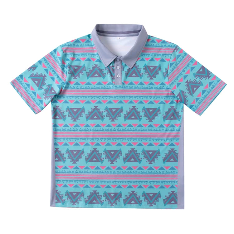 OEM Custom Logo Moisture Wicking Casual Sports Golf Polo T Shirt Dry Slim Fit Pattern Printed Sublimated Floral Men's Polo Shirt
