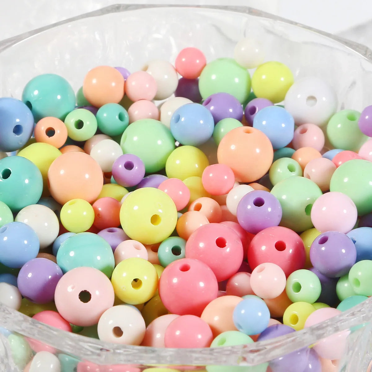 Wholesale Plastic Beads Loose Round Pearl Beads 4MM-12MM DIY for Bracelet Jewelry Making