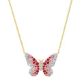 LOZRUNVE 925 Sterling Silver Rainbow Colored Luxury Exquisite Butterfly Pendant Necklace