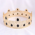 Miallo Baroque Queen King Bride Tiaras Crown for Boys Diadema Headdress Prom Bridal Round Crowns