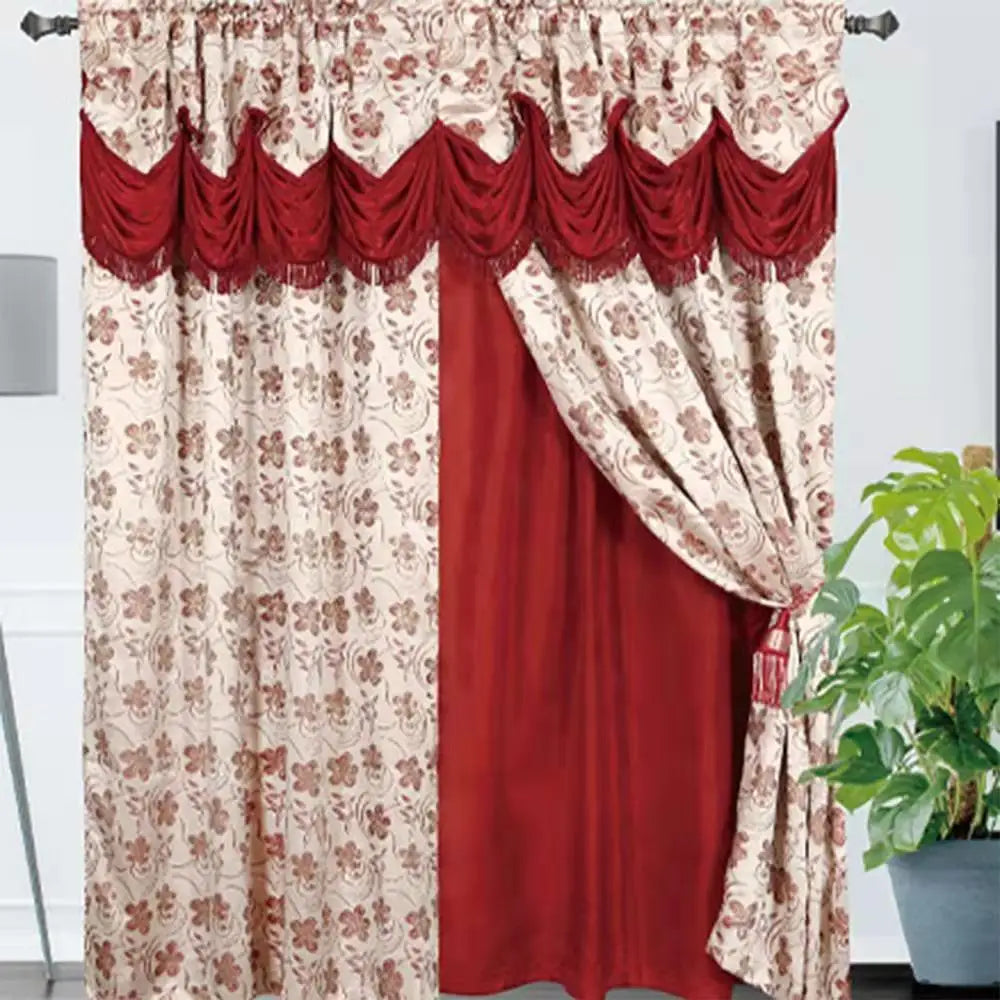 Export Blackout Printed Curtains Floral Woven Curtain for Home Use Finished Products CURTAIN LIVE ROOM RIDEAUX DE MAISON