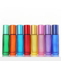 High Quality Colorful 10ml Frosted Glass Roll-On Roller Bottle Set with Screen Printing for Essential Oil & Perfume