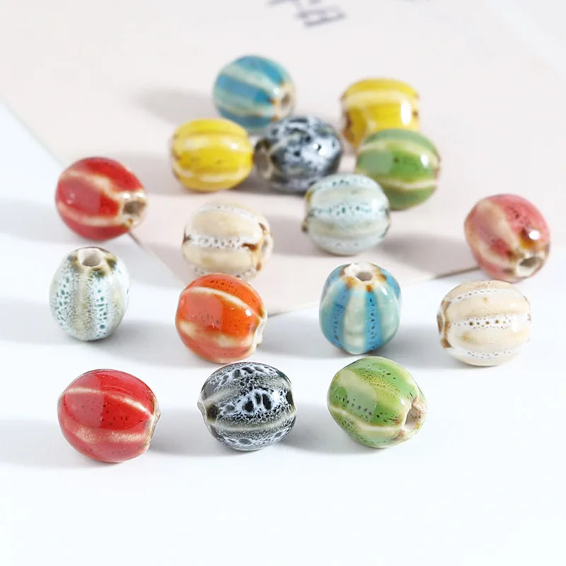 Wholesale 9*10mm Colorful Clay Bead Handmade Fruit Watermelon Round Loose Beads Charm for DIY Jewelry Making Accessories
