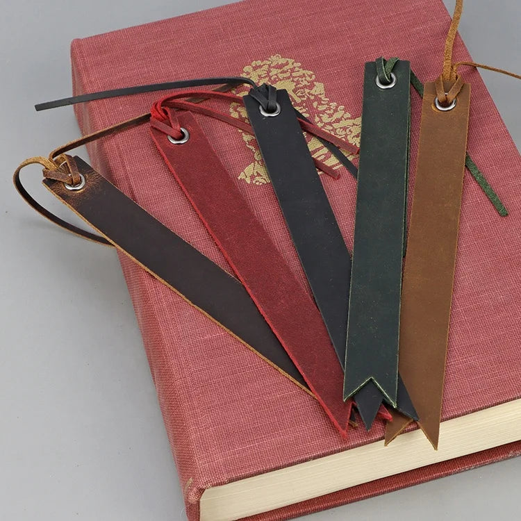 Fashion Vintage Crazy Horse Leather Bookmark Personalized Custom Office School Promotional Gift Lesezeichen Bookmarks