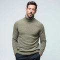 Eco-Friendly Recycled Yarn Men's Turtleneck Sweater Sustainable Warm and Comfortable Knit Pullover