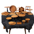 Minimalist Eco-Friendly Wood Engraving Cake Stand Dessert Stand Wedding Dessert Table Tea Break Display Props Pastry Bread Trays