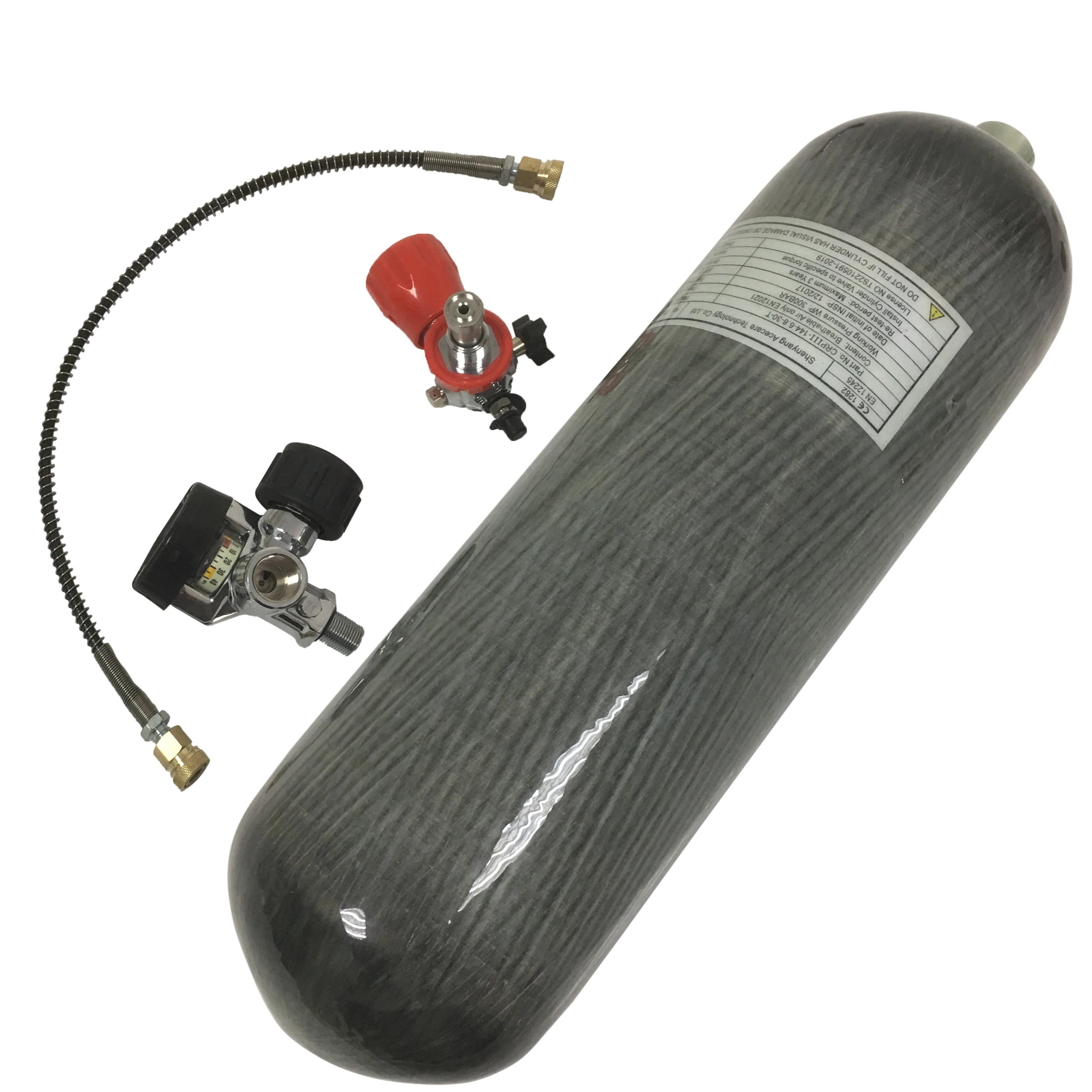 Acecare 6.8L 300bar Carbon Fiber Tank and 300Bar High Pressure Cylinder With Valve and Filling Station