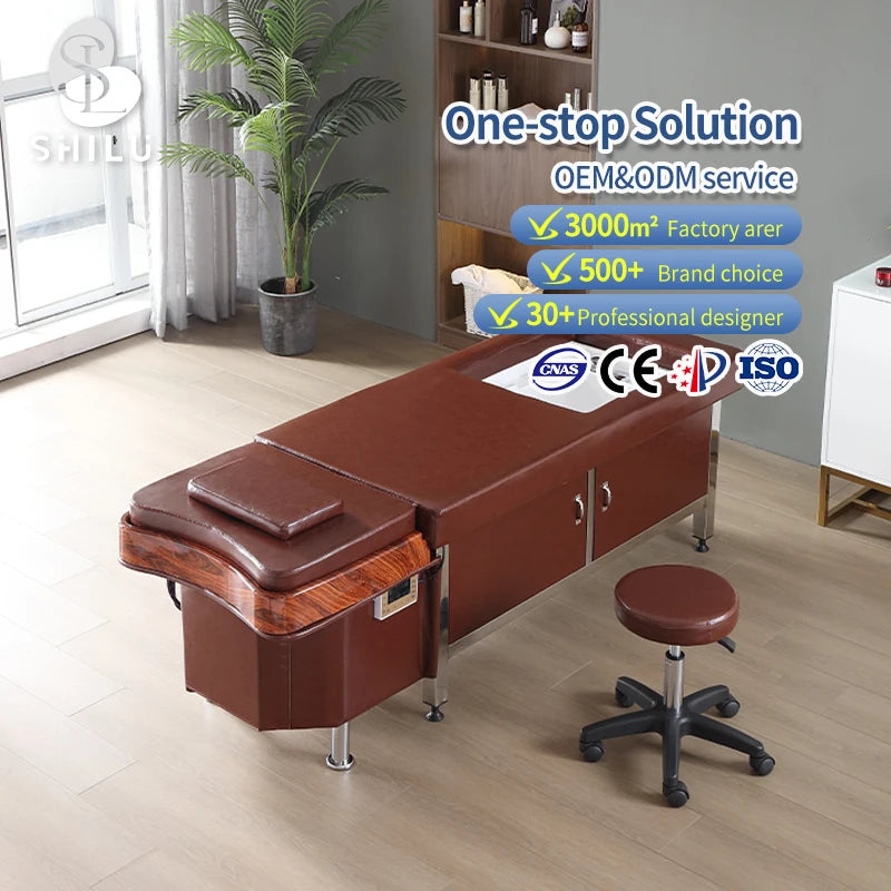Modern TX12 Chair for Beauty Hair Salon Synthetic Leather Water Circulation Head Therapy Massage Moxibustion Shampoo Workshops