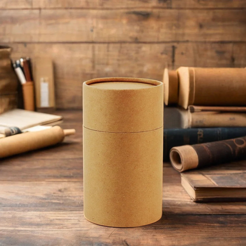 Biodegradable Food Grade Custom Kraft Paper Tube Round Cylinder Packaging for Tea Protein Powder and Coffee Beans