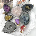 Hot Selling High Quality With Gold Plated Wire Wrapped Natural Crystal Pendant for Jewelry Making