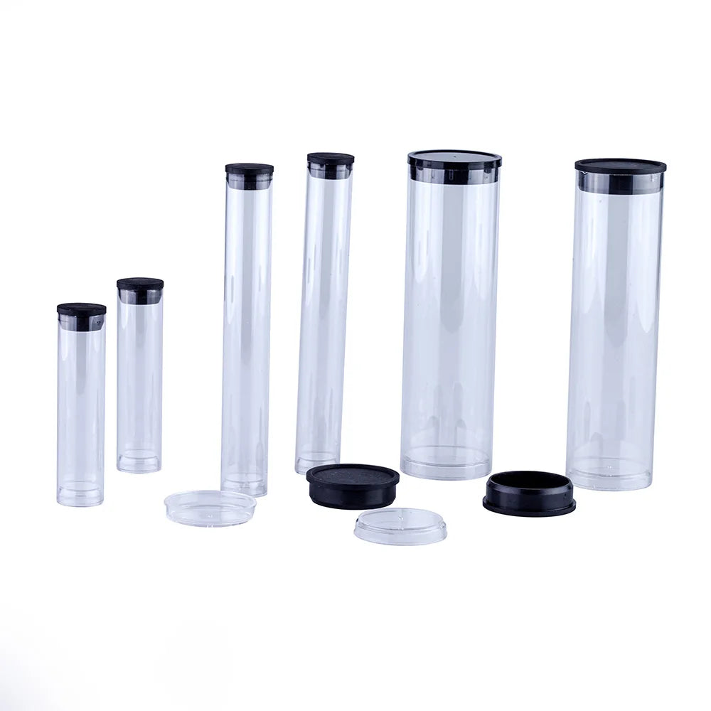 Custom Transparent Round Plastic Packaging Tube for Lipstick with Flip Top Cap and Screen Printing