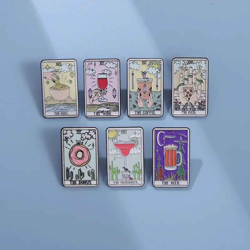 Wholesale Metal Pins Bohemian Style Brooch Anime Hard Enamel Pin Soft Lapel Badge Manufacturer Tarot Enamel Pins