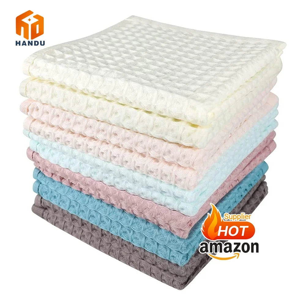 100% Cotton Super Absorbent Dishwashing Cloth 300gsm Kitchen Towels Set for Cleaning Dishes Washing Kitchen Utensils