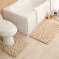 Hot Selling YFL-0007 Luxury Anti Slip SBR Material Machine Made Memory Foam Bath Mat Set Custom 3-Piece Wave Design Soft Water