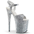 20cm Super High Crystal Glitter Platform Dance Shoes Large Size Fashion Peep Heels for Summer Nightclubs Waterproof Thin Heel
