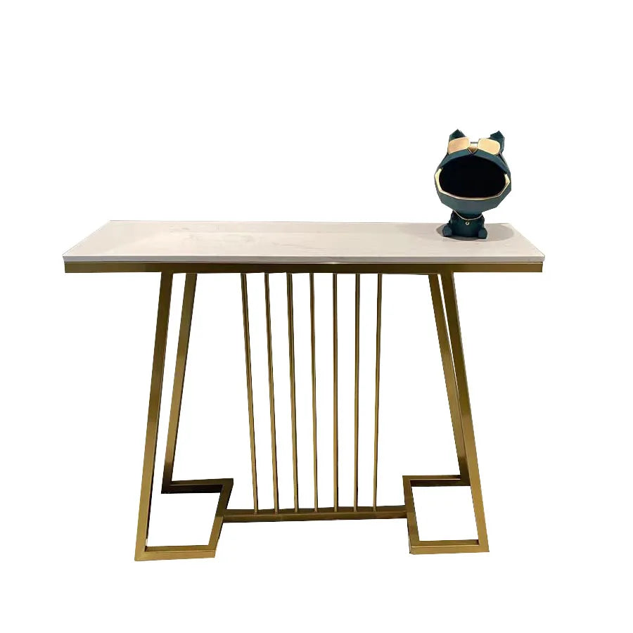 Living Room Long Beige Travertine White Marble Console Table Modern Calacatta Viola Marble Side Table